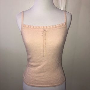 Y2K Light Pink Cashmere Cropped Tank Top